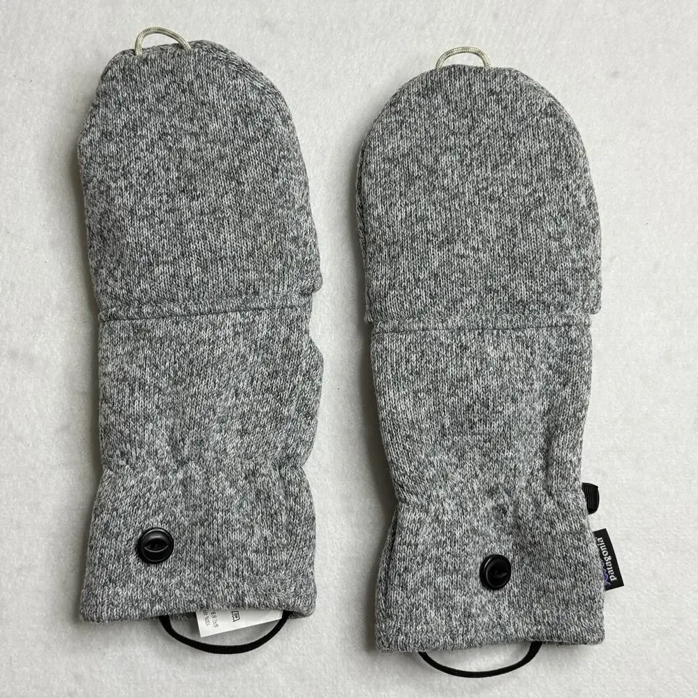 Patagonia Mittens Womens Large Gray Better Sweater Fleece Convertible Winter